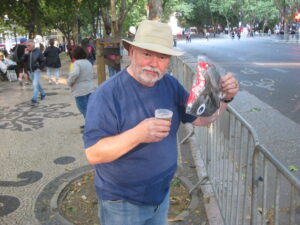Mike and a sardine hat