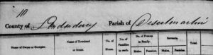 1831 Irish Census Heading
